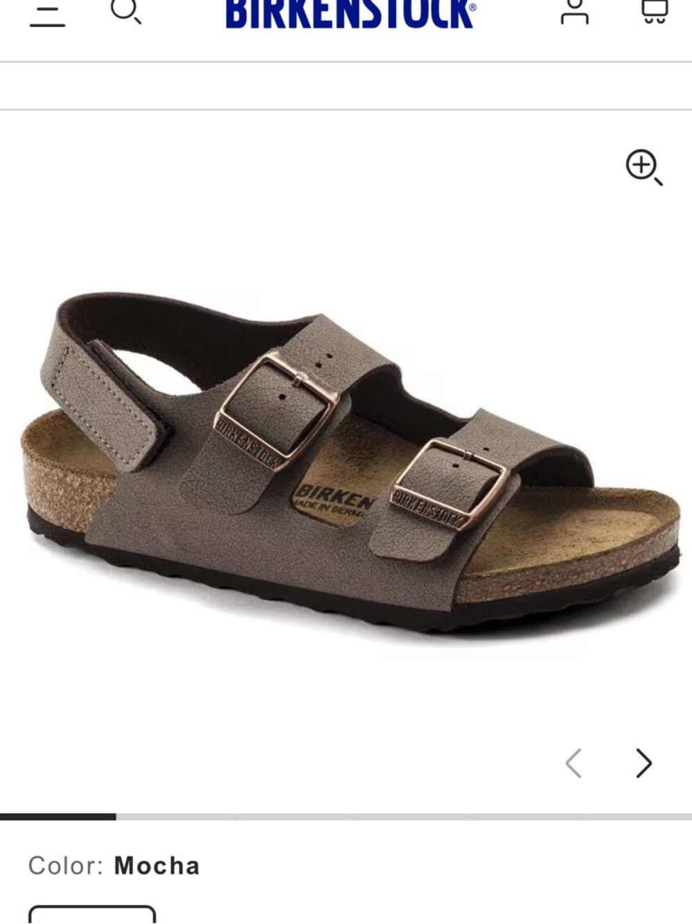Birkenstock Milano little  Kids Mocha Dual-Strap Adjustable Sandal 26  (8/8.5)